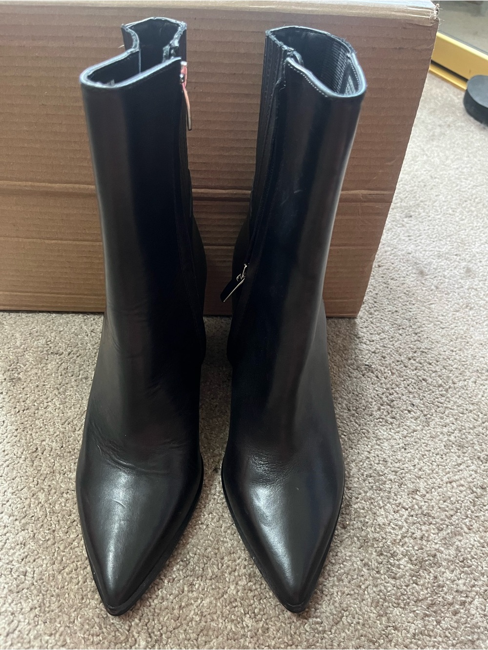 Steve Madden Black Pointed-Toe Ankle Booties